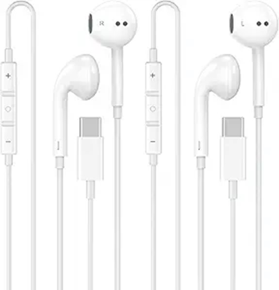 2 Pack USB-C Headphones for iPhone & Android