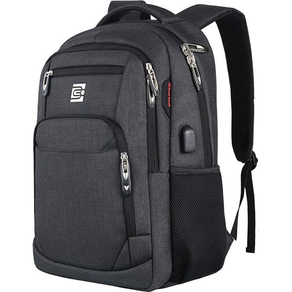 Laptop Backpack with USB Charging Port - Black