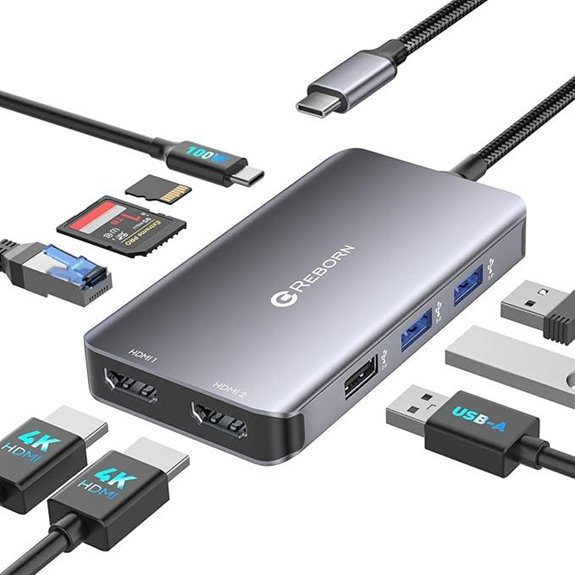 Reborn 9-in-1 USB-C Docking Station Dual Monitor