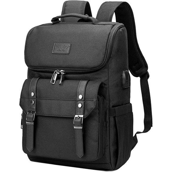 YALUNDISI Vintage Laptop Backpack with USB Charging