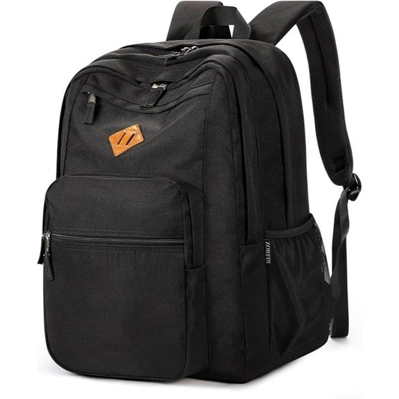 ZORFIN 26L Black Backpack for College and Travel: Water Resistant Bookbag
