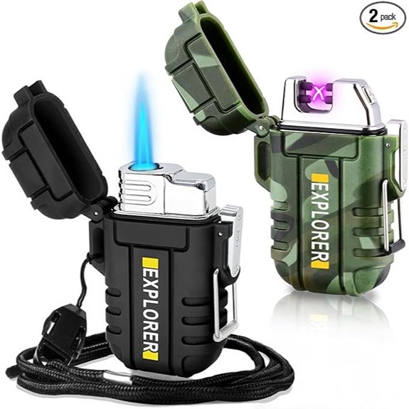 2 Pack Waterproof USB Rechargeable Plasma Lighters