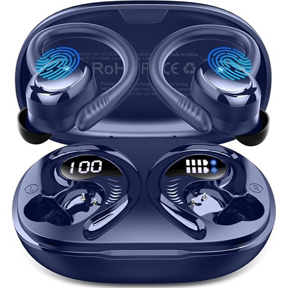Wireless Sport Earbuds with Earhooks 50H Battery IP7 Waterproof