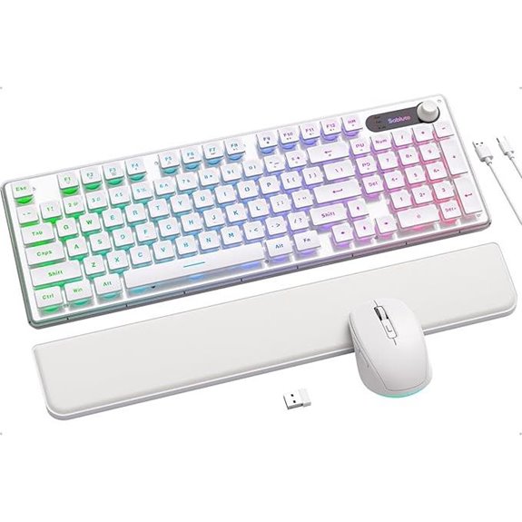 Sablute Wireless Keyboard and Mouse Combo (White)