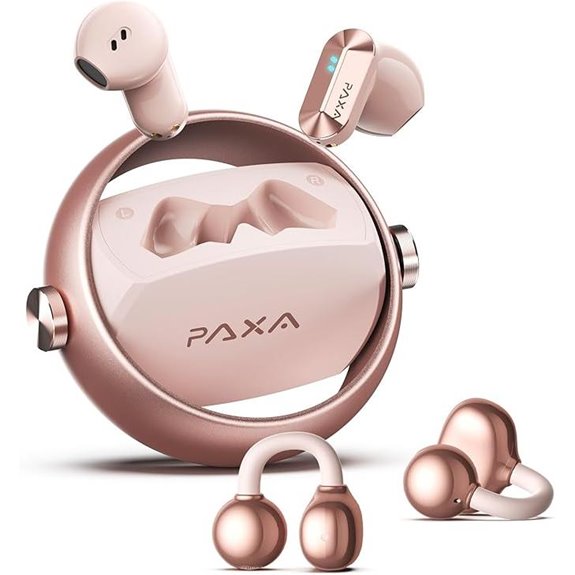 2 in 1 Clip-On Wireless Earbuds (Rose Gold)