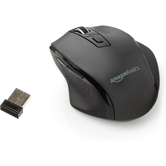 Amazon Basics Wireless Ergonomic Mouse Black