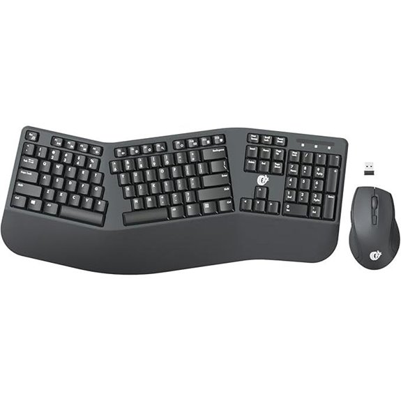 FOPETT Wireless Ergonomic Keyboard and Mouse Combo