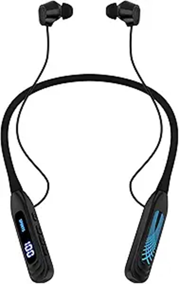 Podity Neckband Bluetooth Headphones (Black)
