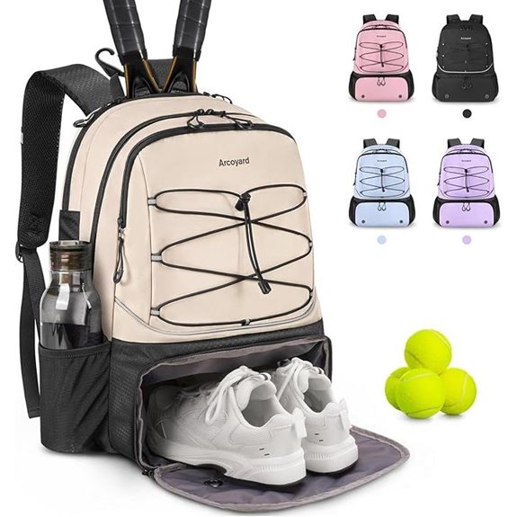 Arcoyard Tennis Backpack for Women (2 Rackets)