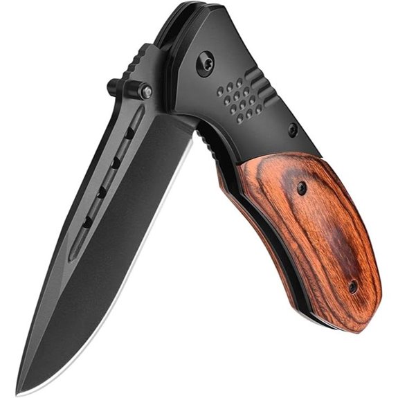 KEXMO Pocket Knife with Wood Handle & Clip