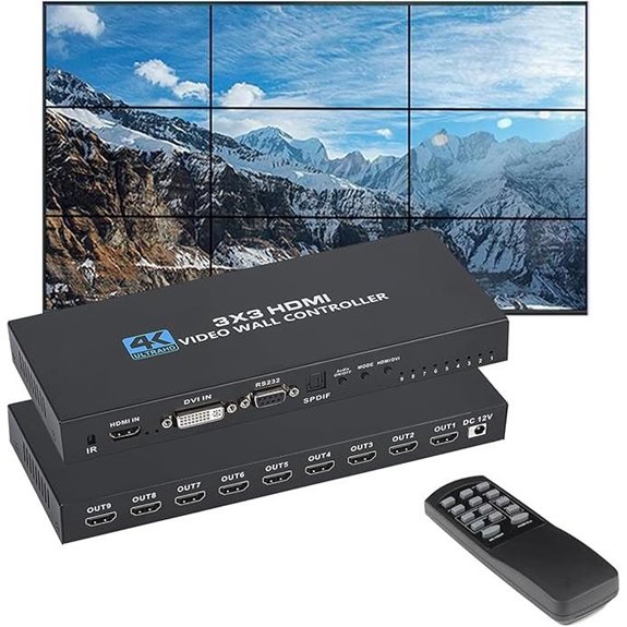 Video Wall Controller 3x3 4K HDMI Processor