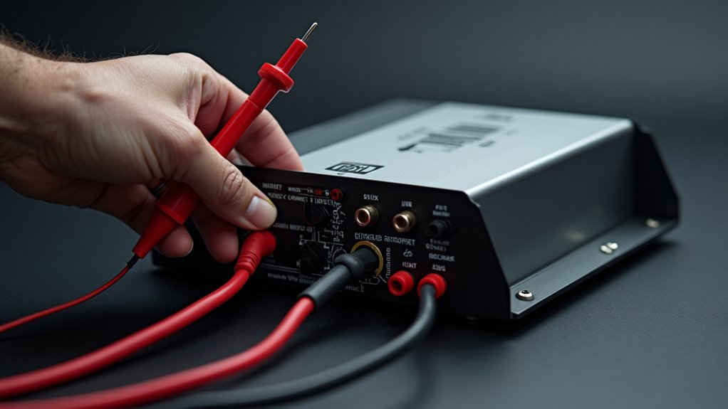 check amplifier power connections