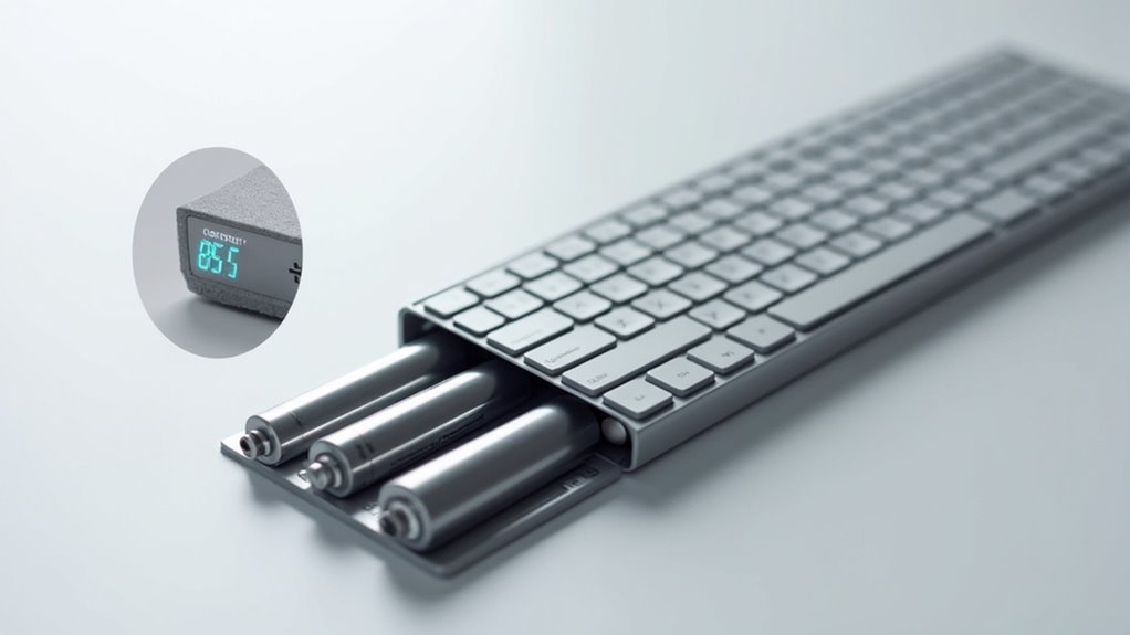 check keyboard battery status