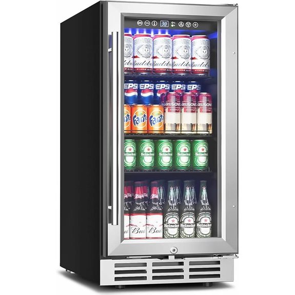 15-Inch Beverage Refrigerator with Glass Door