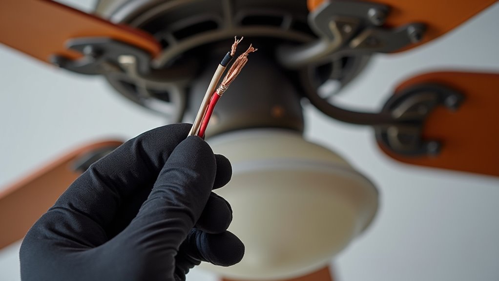 inspect ceiling fan wiring