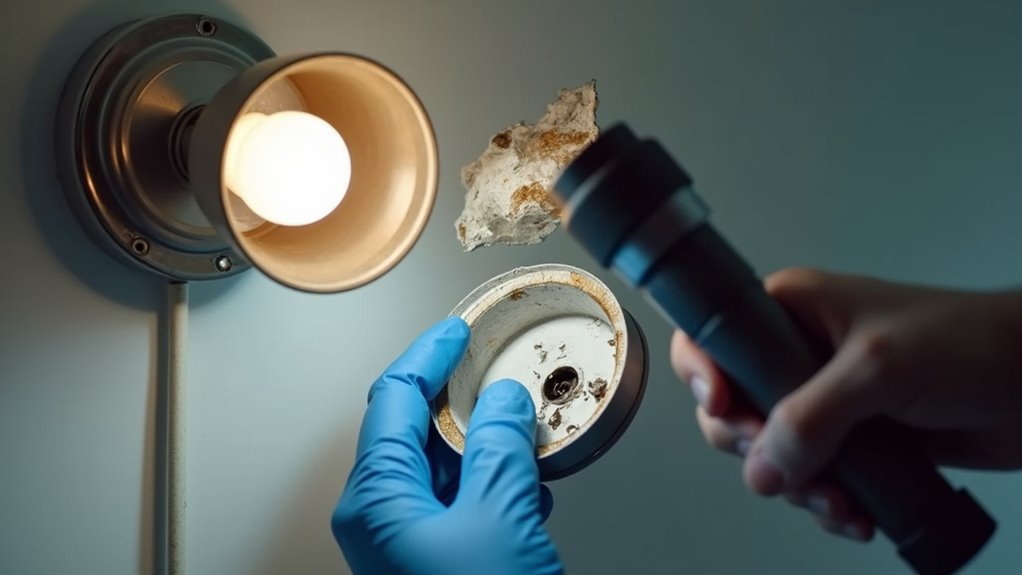 inspect light fixture thoroughly
