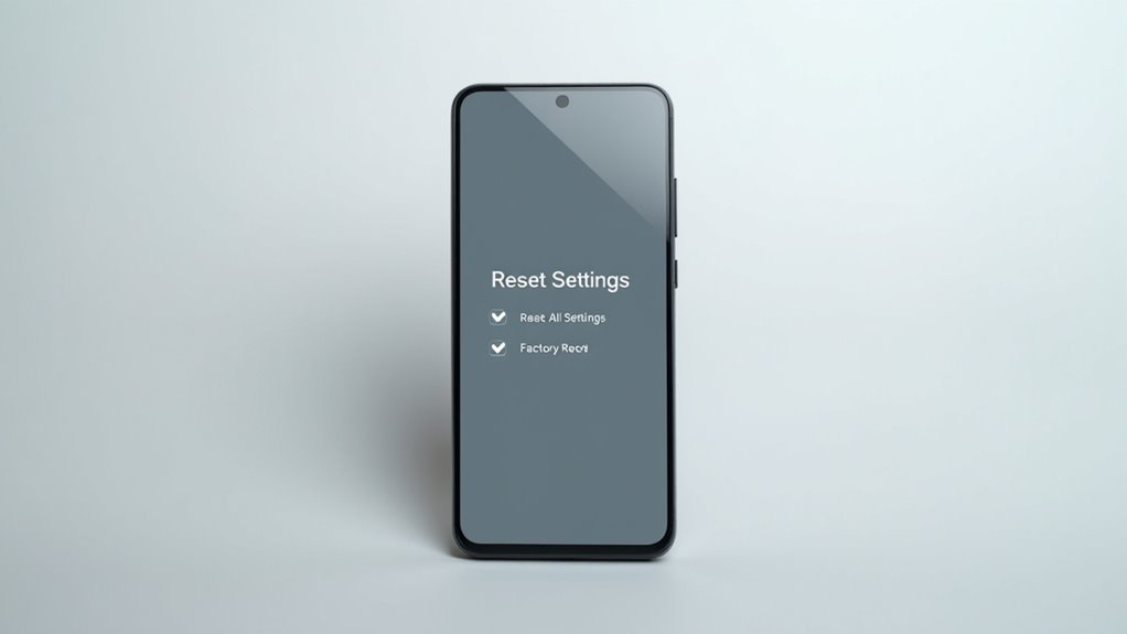 reset settings or factory reset