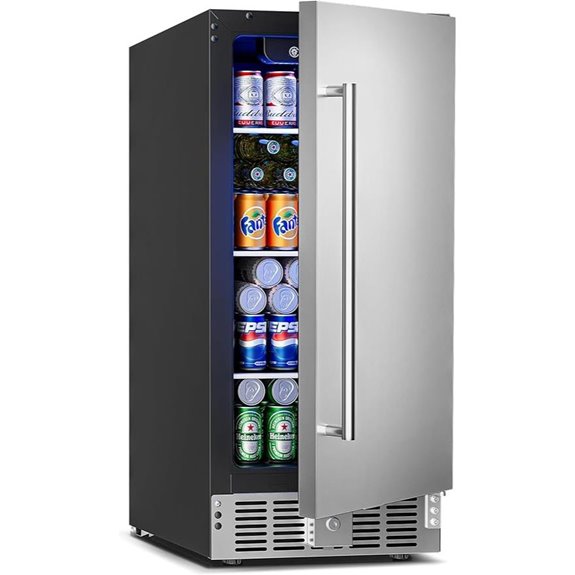 15 Beverage Refrigerator with Stainless Steel Door