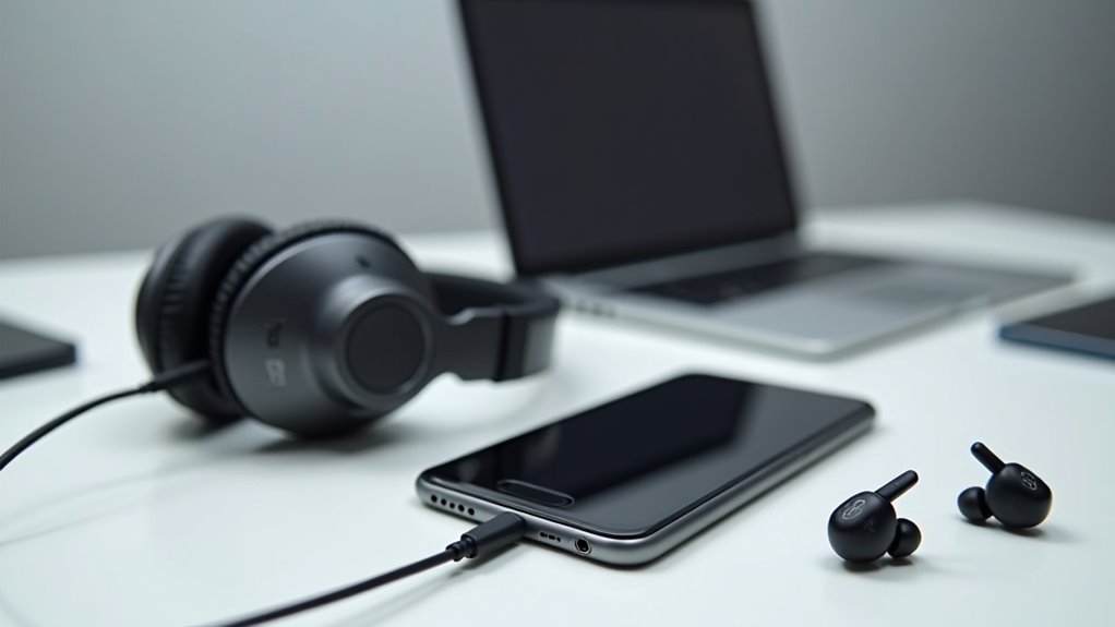 test headphones and ports