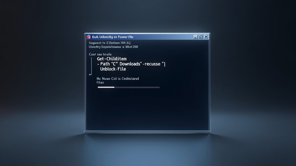 unblock files using powershell