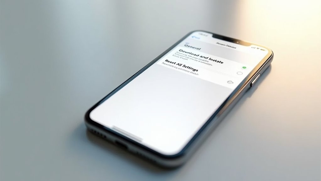 update ios or reset settings